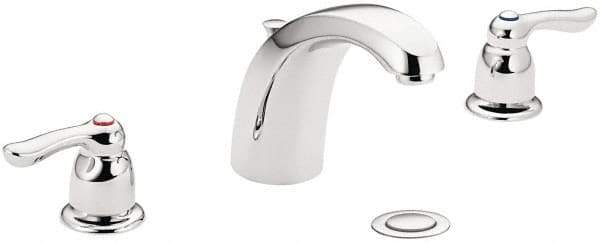 Moen - Lever Handle, Commercial Bathroom Faucet - Two Handle, Pop Up Drain, Arc Spout - Industrial Tool & Supply