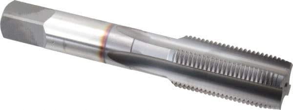 OSG - 3/4-16 UNF 3B 4 Flute TiCN Finish High Speed Steel Straight Flute Standard Hand Tap - Plug, Right Hand Thread, 4-1/4" OAL, 2" Thread Length, H3 Limit, Oversize - Industrial Tool & Supply