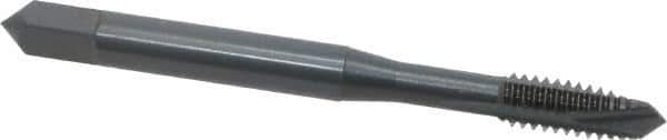 OSG - #12-24 UNC, 3 Flute, Oxide Finish, Vanadium High Speed Steel Spiral Point Tap - Plug Chamfer, Right Hand Thread, 2-3/8" OAL, 15/16" Thread Length, 0.22" Shank Diam, Series 280 - Exact Industrial Supply