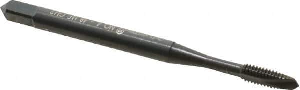 OSG - #4-48 UNF, 2 Flute, Oxide Finish, Vanadium High Speed Steel Spiral Point Tap - Plug Chamfer, Right Hand Thread, 1-7/8" OAL, 9/16" Thread Length, 0.141" Shank Diam, 2B Class of Fit, Series 280 - Exact Industrial Supply