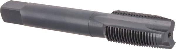 OSG - 5/8-18 UNF, 3 Flute, Oxide Finish, Vanadium High Speed Steel Spiral Point Tap - Plug Chamfer, Right Hand Thread, 3-13/16" OAL, 1-13/16" Thread Length, 0.48" Shank Diam, Series 280 - Exact Industrial Supply