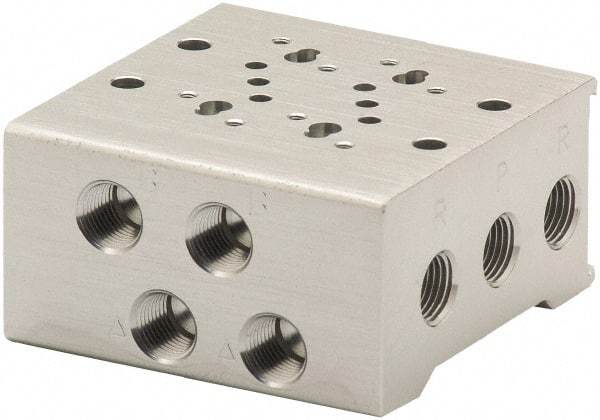 ARO/Ingersoll-Rand - 1/8" 4 Station Solenoid Valve Manifold - Use with Sierra 15mm Solenoid Valves - Industrial Tool & Supply