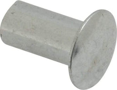 RivetKing - 0.176 to 0.184" Hole Diam, Round Head, Zinc Plated Steel, Semi Tubular Rivet - 7/16 Head Diam, 1/2" Length Under Head, 1/4 Body Diam - Industrial Tool & Supply