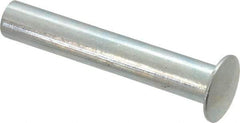 RivetKing - 0.176 to 0.184" Hole Diam, Round Head, Zinc Plated Steel, Semi Tubular Rivet - 7/16 Head Diam, 1-1/2" Length Under Head, 1/4 Body Diam - Industrial Tool & Supply