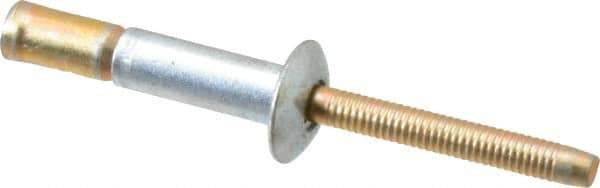 RivetKing - Size 810 Dome Head Steel Structural with Locking Stem Blind Rivet - Steel Mandrel, 0.08" to 5/8" Grip, 0.53" Head Diam, 0.257" to 0.261" Hole Diam, 0.847" Length Under Head, 1/4" Body Diam - Industrial Tool & Supply