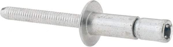 RivetKing - Size 86 Dome Head Steel Structural with Locking Stem Blind Rivet - Steel Mandrel, 0.08" to 3/8" Grip, 0.53" Head Diam, 0.257" to 0.261" Hole Diam, 0.556" Length Under Head, 1/4" Body Diam - Industrial Tool & Supply