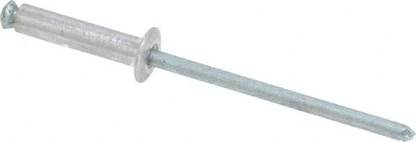 RivetKing - Dome Head Aluminum Peel Blind Rivet - Steel Mandrel, 1/8" to 0.354" Grip, 0.255" Head Diam, 0.129" Max Hole Diam, 0.551 to 0.590" Length Under Head, 1/8" Body Diam - Industrial Tool & Supply