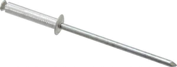 RivetKing - Dome Head Aluminum Peel Blind Rivet - Steel Mandrel, 1/8" to 0.433" Grip, 0.255" Head Diam, 0.129" Max Hole Diam, 0.630 to 0.669" Length Under Head, 1/8" Body Diam - Industrial Tool & Supply