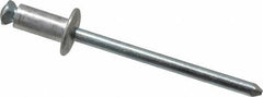 RivetKing - Dome Head Aluminum Peel Blind Rivet - Steel Mandrel, 0.188" to 0.197" Grip, 3/8" Head Diam, 0.196" Max Hole Diam, 0.394 to 0.433" Length Under Head, 3/16" Body Diam - Industrial Tool & Supply