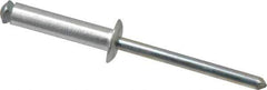RivetKing - Dome Head Aluminum Peel Blind Rivet - Steel Mandrel, 0.188" to 0.63" Grip, 3/8" Head Diam, 0.196" Max Hole Diam, 0.827 to 0.865" Length Under Head, 3/16" Body Diam - Industrial Tool & Supply