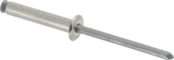 RivetKing - Dome Head Aluminum Peel Blind Rivet - Steel Mandrel, 0.188" to 0.866" Grip, 3/8" Head Diam, 0.196" Max Hole Diam, 1.063 to 1.012" Length Under Head, 3/16" Body Diam - Industrial Tool & Supply
