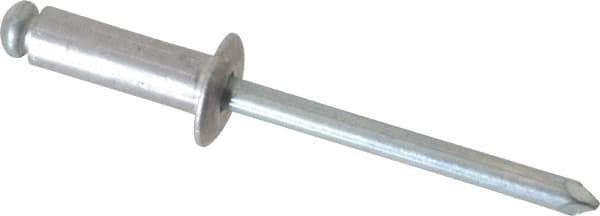 RivetKing - Dome Head Aluminum Peel Blind Rivet - Steel Mandrel, 0.157" to 0.315" Grip, 0.315" Head Diam, 0.165" Max Hole Diam, 0.472 to 0.511" Length Under Head, 5/32" Body Diam - Industrial Tool & Supply