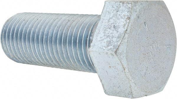 Value Collection - 1-1/2 - 6 UNC, 4" Length Under Head Hex Head Cap Screw - Partially Threaded, Grade 5 Steel, Zinc-Plated Finish, 2-1/4" Hex - Industrial Tool & Supply