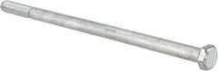 Made in USA - 3/8-16 UNC, 7-1/2" Length Under Head Hex Head Cap Screw - Partially Threaded, Grade 5 Steel, Zinc-Plated Finish, 9/16" Hex - Industrial Tool & Supply