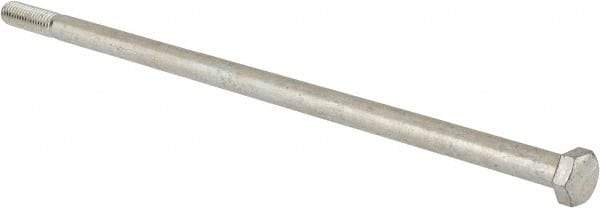 Value Collection - 3/8-16 UNC, 10" Length Under Head Hex Head Cap Screw - Partially Threaded, Grade 5 Steel, Zinc-Plated Finish, 9/16" Hex - Industrial Tool & Supply