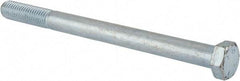 Made in USA - 1/2-13 UNC, 6-1/2" Length Under Head Hex Head Cap Screw - Partially Threaded, Grade 5 Steel, Zinc-Plated Finish, 3/4" Hex - Industrial Tool & Supply
