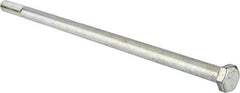 Value Collection - 1/2-13 UNC, 12" Length Under Head Hex Head Cap Screw - Partially Threaded, Grade 5 Steel, Zinc-Plated Finish, 3/4" Hex - Industrial Tool & Supply