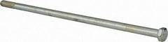 Made in North America - 1/2-13 UNC, 14" Length Under Head Hex Head Cap Screw - Partially Threaded, Grade 5 Steel, Zinc-Plated Finish, 3/4" Hex - Industrial Tool & Supply