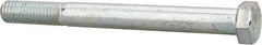 Made in USA - 9/16-12 UNC, 5-1/2" Length Under Head Hex Head Cap Screw - Partially Threaded, Grade 5 Steel, Zinc-Plated Finish, 13/16" Hex - Industrial Tool & Supply