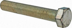 Made in USA - 3/8-24 UNF, 2-1/2" Length Under Head Hex Head Cap Screw - Fully Threaded, Grade 5 Steel, Zinc-Plated Finish, 9/16" Hex - Industrial Tool & Supply