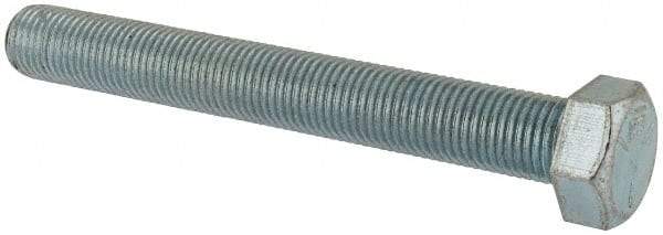 Made in USA - 3/8-24 UNF, 3" Length Under Head Hex Head Cap Screw - Fully Threaded, Grade 5 Steel, Zinc-Plated Finish, 9/16" Hex - Industrial Tool & Supply