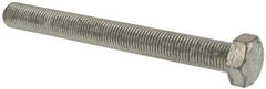 Made in USA - 3/8-24 UNF, 3-1/2" Length Under Head Hex Head Cap Screw - Fully Threaded, Grade 5 Steel, Zinc-Plated Finish, 9/16" Hex - Industrial Tool & Supply