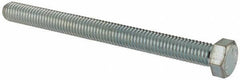 Made in North America - 7/16-14 UNC, 5" Length Under Head Hex Head Cap Screw - Fully Threaded, Grade 5 Steel, Zinc-Plated Finish, 5/8" Hex - Industrial Tool & Supply