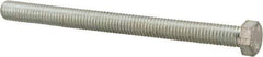 Made in North America - 7/16-14 UNC, 5-1/2" Length Under Head Hex Head Cap Screw - Fully Threaded, Grade 5 Steel, Zinc-Plated Finish, 5/8" Hex - Industrial Tool & Supply