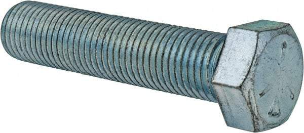 Made in USA - 7/16-20 UNF, 2" Length Under Head Hex Head Cap Screw - Fully Threaded, Grade 5 Steel, Zinc-Plated Finish, 5/8" Hex - Industrial Tool & Supply