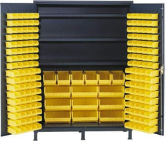 Valley Craft - 3 Shelf 185 Bin Storage Cabinet - Steel, 60" Wide x 24" Deep x 84" High, Gray - Industrial Tool & Supply