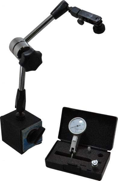 Value Collection - 0.0005" Graduation, 0-15-0 Dial Reading, Indicator & Base Kit - 2-1/2" Base Length x 2" Base Width x 2-1/8" Base Height - Industrial Tool & Supply