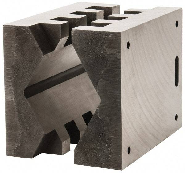Heinrich - 8" Wide, V-Groove Vise Jaw - Ductile Iron, Fixed Jaw, Compatible with DA-8800-SC Vises - Industrial Tool & Supply