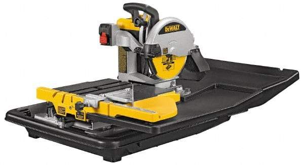 DeWALT - 10" Blade Diam, Tile Saw - 4,200 RPM, 34" Table Depth x 26" Table Width, 120 Volts, 15 Amps - Industrial Tool & Supply
