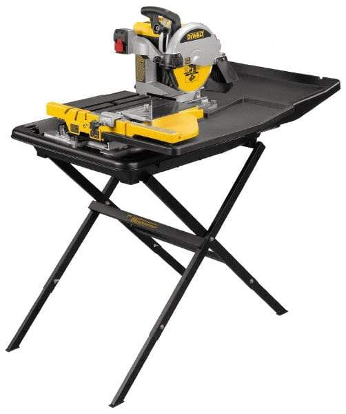DeWALT - 10" Blade Diam, Tile Saw - 4,200 RPM, 34" Table Depth x 26" Table Width, 120 Volts, 15 Amps - Industrial Tool & Supply