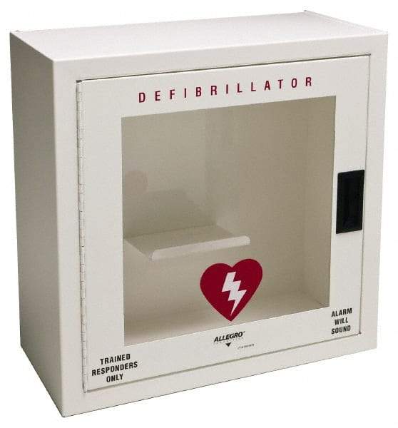 Allegro - Metal Defibrillator Case - 20-1/4 Inch Wide x 20-1/4 Inch High x 9-1/4 Inch Deep, Wall Mount - Industrial Tool & Supply