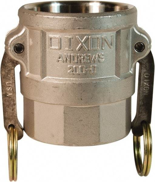Dixon Valve & Coupling - 1" Stainless Steel Cam & Groove Suction & Discharge Hose Female Coupler Female NPT Thread - Part D, 1" Thread, 250 Max psi - Industrial Tool & Supply