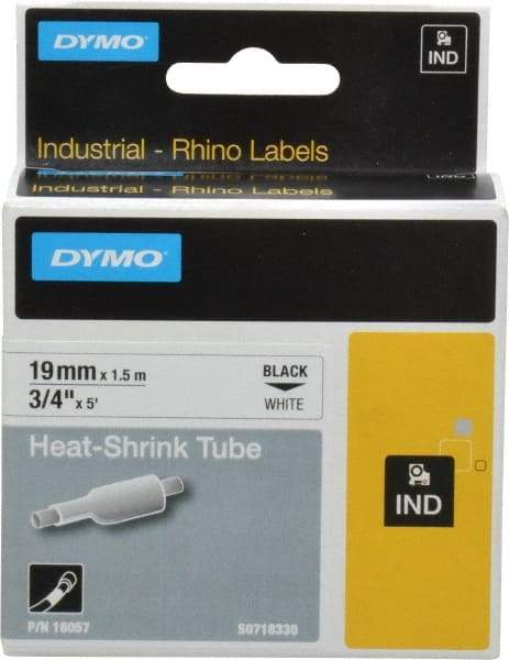 Dymo - 60" Long, White Heat Shrinkable Polyolefin Heat Shrink Tubing - For RhinoPRO 3000 - Industrial Tool & Supply