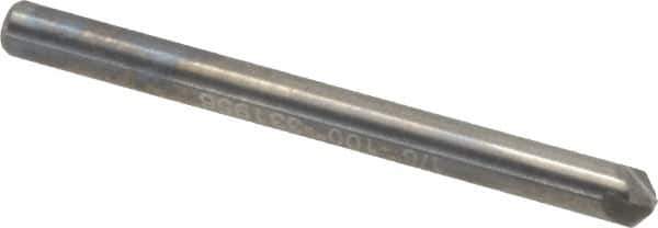 Hertel - 1/8" Head Diam, 1/8" Shank Diam, 4 Flute 100° Solid Carbide Countersink - 1-1/2" OAL, Straight Shank - Industrial Tool & Supply