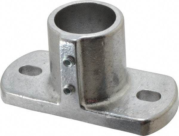 Hollaender - 1-1/2" Pipe, Base Flange, Aluminum Alloy Flange Pipe Rail Fitting - Bright Finish - Industrial Tool & Supply