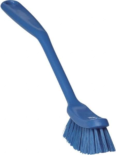 Vikan - 1" Bristle Length, Polyester Food Service Brush - 2-7/8" Long x 1" Wide Head, 11" OAL, Blue, Polypropylene Block - Industrial Tool & Supply