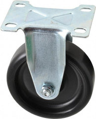 Shepherd - 4" Diam x 1-1/4" Wide x 5-1/4" OAH Top Plate Mount Rigid Caster - Polyolefin, 275 Lb Capacity, Plain Bearing, 2-5/8 x 3-3/4" Plate - Industrial Tool & Supply