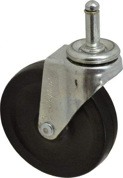 Shepherd - 4" Diam x 15/16" Wide x 4-3/4" OAH Stem Mount Swivel Caster - Soft Rubber, 125 Lb Capacity, Nylon Bearing, 7/16 x 1-7/16" Friction Stem - Industrial Tool & Supply