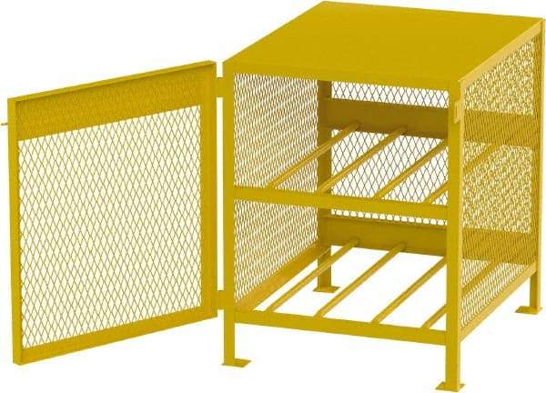 Jamco - 2 Shelf Gas Cylinder Storage Cabinet - Steel, 33" Wide x 38" Deep x 37" High, Safety Yellow - Industrial Tool & Supply