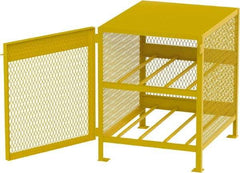 Jamco - 2 Shelf Gas Cylinder Storage Cabinet - Steel, 33" Wide x 38" Deep x 37" High, Safety Yellow - Industrial Tool & Supply