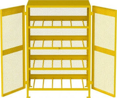 Jamco - 4 Shelf Gas Cylinder Storage Cabinet - Steel, 49" Wide x 38" Deep x 70" High, Safety Yellow - Industrial Tool & Supply