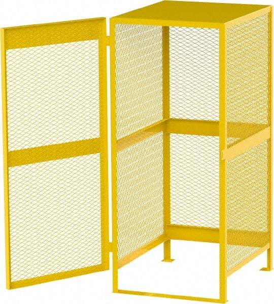 Jamco - Gas Cylinder Storage Cabinet - Steel, 33" Wide x 38" Deep x 70" High, Safety Yellow - Industrial Tool & Supply