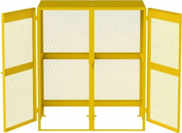 Jamco - Gas Cylinder Storage Cabinet - Steel, 60" Wide x 38" Deep x 70" High, Safety Yellow - Industrial Tool & Supply