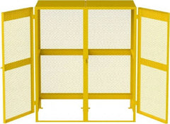 Jamco - Gas Cylinder Storage Cabinet - Steel, 60" Wide x 38" Deep x 70" High, Safety Yellow - Industrial Tool & Supply