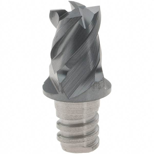 Iscar - MM EC Grade IC908 Carbide End Milling Tip Insert - TiAlN Finish, 4 Flutes, 6mm Cutting Diam, 5mm Depth of Cut, 10mm Extension, 45° Helix - Industrial Tool & Supply