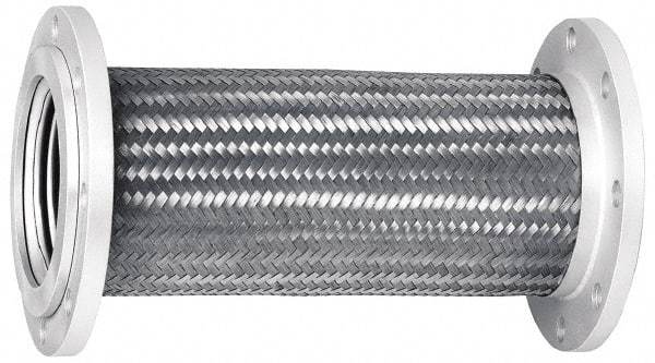Mason Ind. - 5" Pipe, Braided Stainless Steel Single Arch Hose Pipe Expansion Joint - 24" Long, 200 Max psi, Flanged - Industrial Tool & Supply